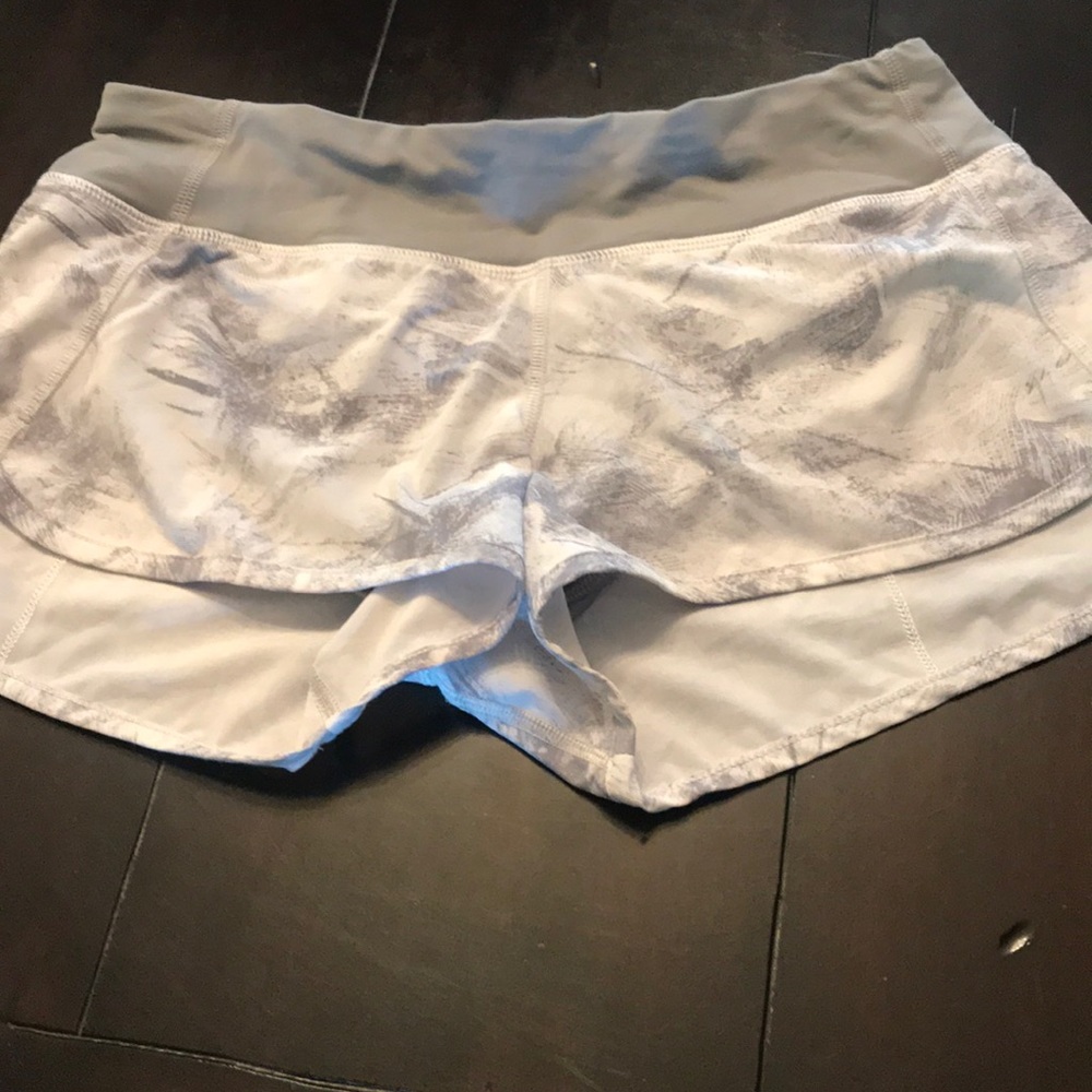 lululemon athletica Gray and White Women Shorts